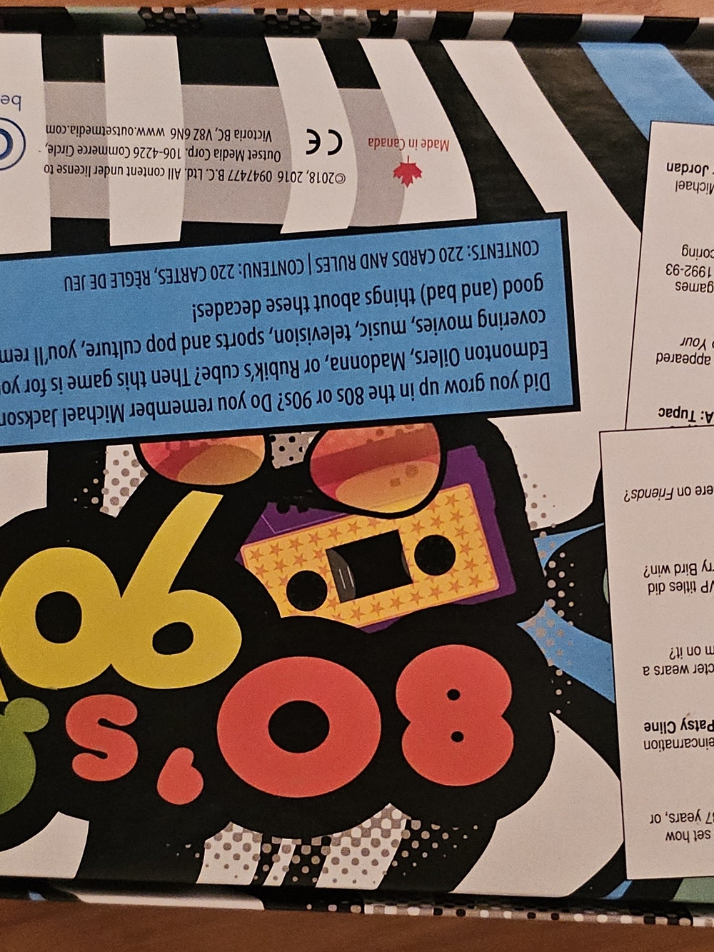 Retro 80s Party TRIVIA GAME - Black, Yellow, Red